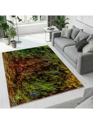 Colorix Carpet Dijital Baskı Dekoratif Kaymaz Taban Yıkanabilir Halı