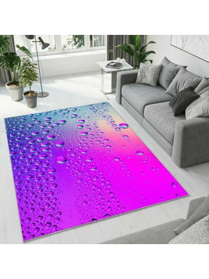 Colorix Carpet Dijital Baskı Dekoratif Kaymaz Taban Yıkanabilir Halı