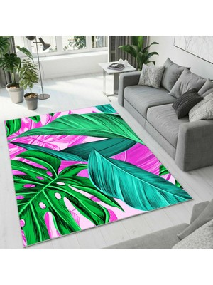 Colorix Carpet Dijital Baskı Dekoratif Kaymaz Taban Yıkanabilir Halı