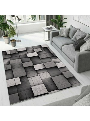 Colorix Carpet Dijital Baskı Dekoratif Kaymaz Taban Yıkanabilir Halı