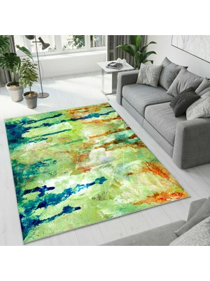 Colorix Carpet Dijital Baskı Dekoratif Kaymaz Taban Yıkanabilir Halı