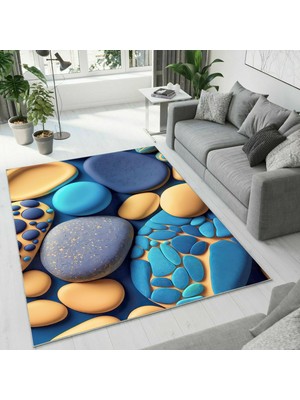 Colorix Carpet Dijital Baskı Dekoratif Kaymaz Taban Yıkanabilir Halı