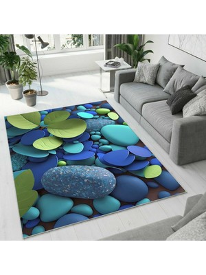Colorix Carpet Dijital Baskı Dekoratif Kaymaz Taban Yıkanabilir Halı