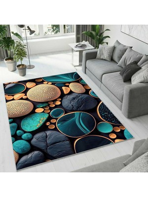 Colorix Carpet Dijital Baskı Dekoratif Kaymaz Taban Yıkanabilir Halı