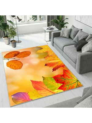 Colorix Carpet Dijital Baskı Dekoratif Kaymaz Taban Yıkanabilir Halı