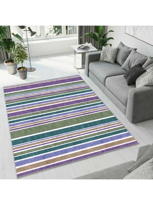 Colorix Carpet Dijital Baskı Dekoratif Kaymaz Taban Yıkanabilir Halı