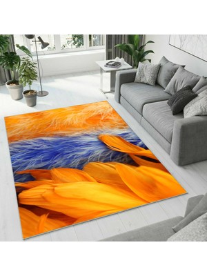 Colorix Carpet Dijital Baskı Dekoratif Kaymaz Taban Yıkanabilir Halı