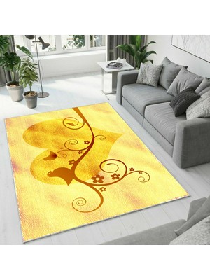 Colorix Carpet Dijital Baskı Dekoratif Kaymaz Taban Yıkanabilir Halı