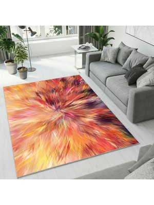 Colorix Carpet Dijital Baskı Dekoratif Kaymaz Taban Yıkanabilir Halı