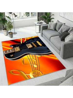 Colorix Carpet Dijital Baskı Dekoratif Kaymaz Taban Yıkanabilir Halı