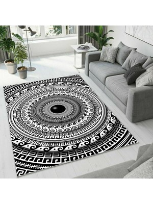 Colorix Carpet Dijital Baskı Dekoratif Kaymaz Taban Yıkanabilir Halı