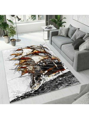 Colorix Carpet Dijital Baskı Dekoratif Kaymaz Taban Yıkanabilir Halı