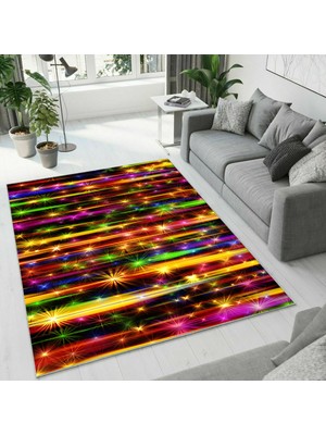 Colorix Carpet Dijital Baskı Dekoratif Kaymaz Taban Yıkanabilir Halı