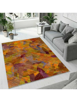 Colorix Carpet Dijital Baskı Dekoratif Kaymaz Taban Yıkanabilir Halı