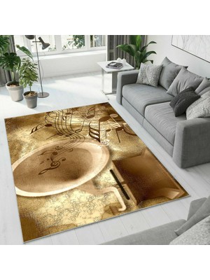 Colorix Carpet Dijital Baskı Dekoratif Kaymaz Taban Yıkanabilir Halı