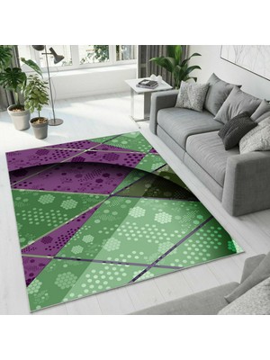 Colorix Carpet Dijital Baskı Dekoratif Kaymaz Taban Yıkanabilir Halı