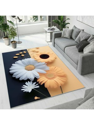 Colorix Carpet Dijital Baskı Dekoratif Kaymaz Taban Yıkanabilir Halı