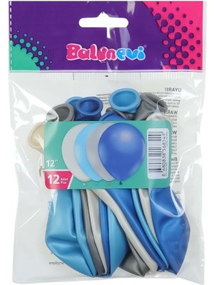 Balonevi Metalik Balon 12 Inç 12LI Erkek - Yubi Oyuncak