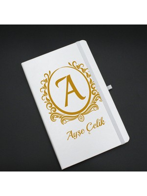 As Company Kişiye Özel Beyaz Defter & Beyaz Kupa & Beyaz Kalem & Beyaz Metal Kutulu Mum Hediye Seti