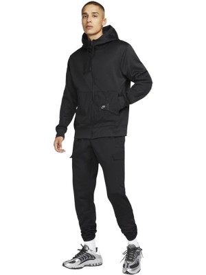 Nike DO2632-010  Sportswear Dri-Fit Sport Utility Pack Fleece Full-Zip Hoodie Erkek Siyah Sweatshirt