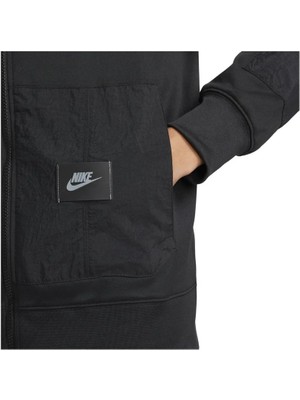 Nike DO2632-010  Sportswear Dri-Fit Sport Utility Pack Fleece Full-Zip Hoodie Erkek Siyah Sweatshirt