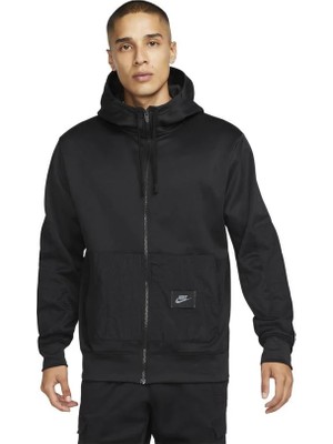 Nike DO2632-010  Sportswear Dri-Fit Sport Utility Pack Fleece Full-Zip Hoodie Erkek Siyah Sweatshirt