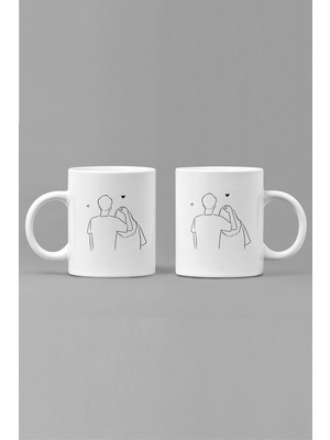 Populus Sarılan Sevgili/çift/arkadaş 2'li Kupa Bardak Seti