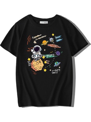 BRZ Collection Unisex Çocuk Astronaut T-Shirt