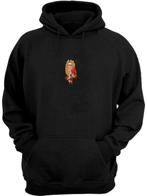 The Wert Unisex Newton Çizim Baskılı Siyah Normal Kalıp Şardonlu Kalın Sweatshirt