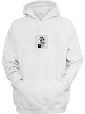 The Wert Unisex Fotografçı Baskılı Beyaz Normal Kalıp Şardonlu Kalın Sweatshirt