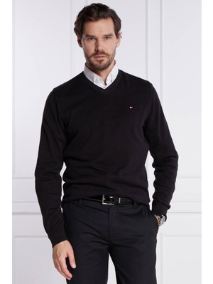 Tommy Hilfiger Classıc Cotton V Neck Erkek Kazak