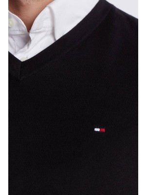 Tommy Hilfiger Classıc Cotton V Neck Erkek Kazak