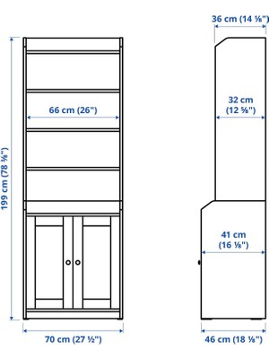 IKEA Hauga 2 Kapılı Yüksek Dolap Meridyendukkan 70X199 Cm, Beyaz