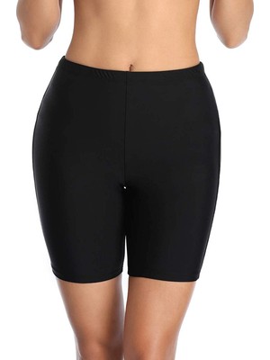 Mayoport Kadın Diz Üstü Tayt Mayo Düz Desenli Hafif Kumaş Yüzücü Taytı Rahat Kullanım İçin