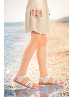 Kiko Kids Kız Çocuk Sandalet Arz 2345 Sedef