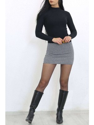 Tozlu Yaka Yarım Balıkçı Body Siyah