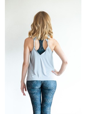 Yogabu Sırt Detaylı Twin Ivy T-Shirt Gri