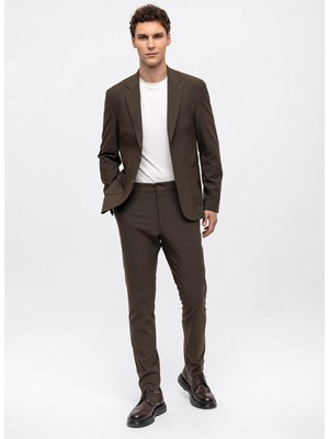 Back And Bond Slim Fit Haki Erkek Düz Ceket B33W50001