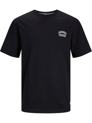 Jack & Jones O Yaka Standart Kalıp Siyah Erkek T-Shirt 12251772