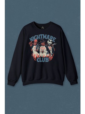 So Cool Nightmare Club Korku Film Cadılar Bayramı Baskılı Unisex Sweat