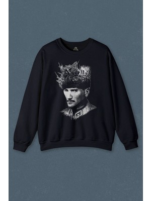 So Cool Atatürk Çanakkale Silüet Tipografi Mustafa Kemal Cumhuriyet Baskılı Unisex Sweat