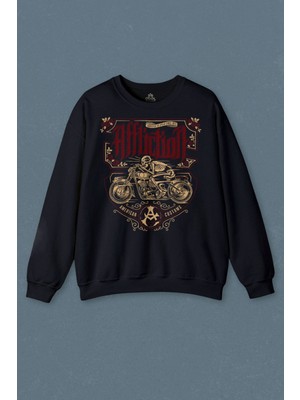 So Cool Death Rider Affliction Ölüm Sürücüsü Motosiklet Baskılı Unisex Sweat