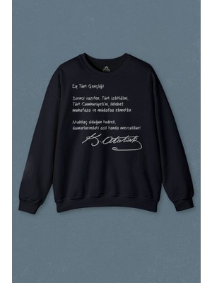 So Cool Ey Türk Gençliği Gençliğe Hitabe Atatürk Baskılı Unisex Sweat