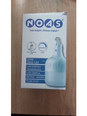 Noas 30 Watt Şarjlı  Torch LED Ampul