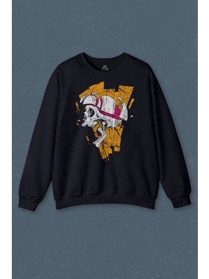 So Cool Kurukafa Metal Skull Rock Baskılı Unisex Sweat