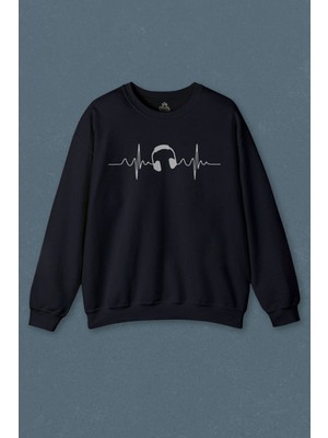 So Cool I Love Music Sol Anahtarı Kulaklık Walkman Baskılı Unisex Sweat