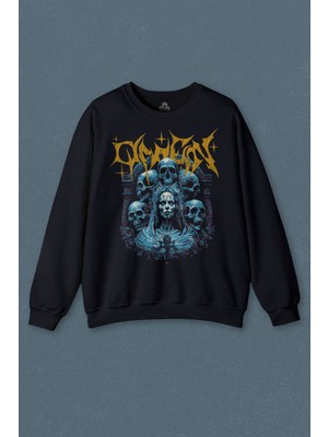 So Cool Unisex Sweatshirt Omen Gotik Skull Gothic Corpse Bride Siyah Baskılı Sweat