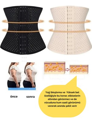 Artual Kadın Doğum Sonrası Toparlama Ince Görünüm Lohusa Korse Bel Karın Zayıflama Sıkılaştırma Şekil Korsesi Bel Destekleyici Kum Saati Görünüm Waist Trainer Bel Eğitmeni Korse Lateks Korse