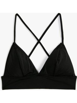 Koton Bralet Üçgen Bikini Üstü Çapraz Askılı Kaplı
