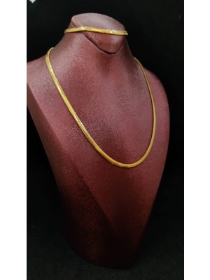 Kuyumcu Nurettin Balık Sırtı  Set Kolye Bileklik 22 Ayar Altın